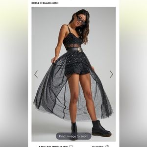 Showpo black mesh dress